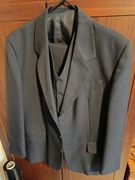 Garnitur granatowy, wełna, rozmiar 182/108