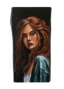 Portret, "Spojrzenie", ręcznie malowany, farby olejne na desce