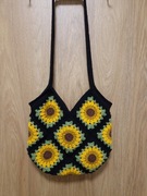 Torebka Handmade na szydełku słoneczniki 