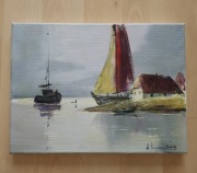 Obraz olejny pejzaż marynistyczny sygnowany