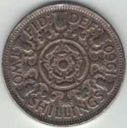 Wielka Brytania 2 szylingi two shillings (floren) 1960 -  28,4 mm - nr 4