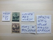 2szt. znaczki Fi 21 przedruk WMG 1920r. Germania DANZIG Niemcy Rzesza
