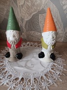 Krasnale skrzaty gnomy figurki malowane gipsowe dekoracje 