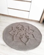 Dywan ze sznurka okrągły handmade 100cm