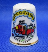 Naparstek Kolekcjonerski Porcelanowy Pecorama Devon Lokomotywa 