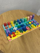 Monntesori Zabawka sensoryczna drewniana układanka nauka