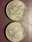 DWIE monety  DOLAR POKOJU - srebrne oryginalne 1923    - E02