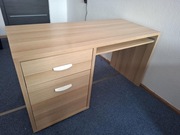 Solidne biurko z grubym blatem i szufladami, stan bardzo dobry