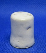 Naparstek Kolekcjonerski Gliniany Biały Ręcznie Robiony 