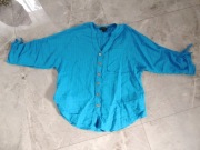 ciemno niebieska koszula bawełniana guziki 100% bawełna S/M M