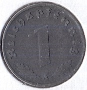 NIEMCY 1 reichspfennig 1942 A, KM# 97, VF
