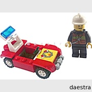 LEGO FIGURKA cty0741 STRAŻAK + AUTO 
