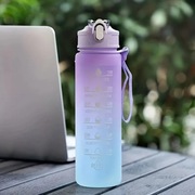BIDON BUTELKA NA WODĘ Z SŁOMKĄ I MIARKĄ MOTYWACYJNĄ 750 ml