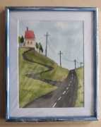 Akwarela Akwarelka Obraz pt: Droga - w oprawie