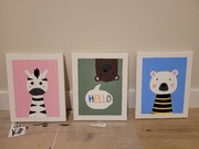 Obrazy strukturalne - 3 szt. - 24.5 x 31.5 cm // Zestaw do pokoju dziecka