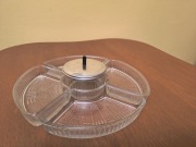 Patera szklana na przekąski PRL