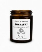 Świeca Sojowa ,,Do nauki", knot drewniany, pomysł na prezent
