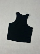 Piękna czarna koszulka bawełniana bluzka na ramiączkach czarna Cropp top 