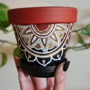 Doniczka terakota ręcznie malowana