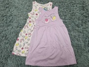 Rozm 128 NOWA zestaw 2x sukienka bez rękawów dla dziewczynki 