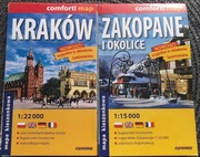 Zakopane i Kraków. 2 Mapy laminowane. 