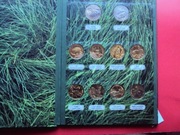 Komplet monet 20 szt z serii Zwierzęta Świata w klaserze Fischera jak foto