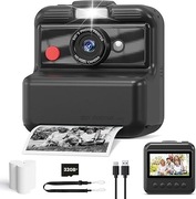 CAMCLID Aparat natychmiastowy do zdjęć i filmików dla dzieci CZARNY 