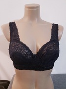 Biustonosz Koronkowy Czarny Bardotka na fiszbinach 70C