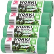 Worki do segregacji śmieci ZIELONE SZKŁO 40szt 120L