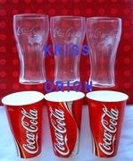 COCA COLA - Zestaw 3 Szklanki+3 Kubki -Kolekcjonerskie -poj.0,3 litra. Tuba