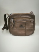 Torba torebka damska listonoszka brązowa na ramię  zamek skóra ekologiczna