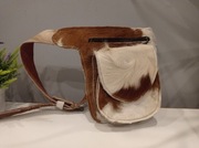 Unikalna nerka, saszetka ze skóry naturalnej z włosiem. Hand made!