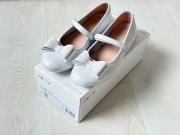 białe Baleriny Geox J Plie' B skóra r 39 wkł 25,4 st idealny Komunia