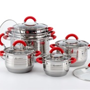 Zestaw 6 Garnków EliteHoff – Stal Nierdzewna, Silikonowe Uchwyty, Indukcja