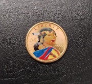 Piękna emaliowana moneta 1 Dolar USA 2000 P Sacagawea Indianka Szoszoni 