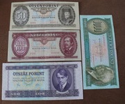 Węgry 50, 100, 500, 1000 forintów 1975