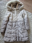 Kurtka zimowa, płaszczyk kaptur Obszyty futerkiem z królika.