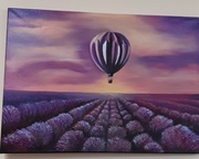 Lawendowe pole i balon