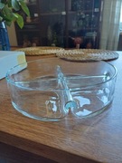 Półmisek dzielony na 4 szklany nowy średnica 25cm 