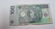 Banknot obiegowy 100zl seria IK 7656776 -, radar
