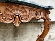 *Francuska konsola Ludwik XV z marmurem XIX w., stolik, antyk*