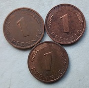 Niemcy-1 pfennig-od 1990r do 1991r -3szt