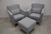 fotele i pufa - komplet jak nowy 