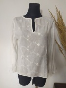 Biała bluzka Hafty Długi rękaw Szyta na miarę 38 40 Hippie Boho Folk