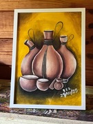 Afrykański obraz z Ghany sygnatura 3EL