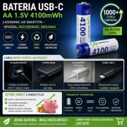 Akumulatory AA 1,5 V Li-ion (2 szt.) Aplic 4100 mWh ładowane przez USB-C