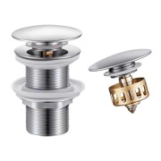 WOMAO Korek Klik-Klak do Umywalki z Sitkiem, Bez Przelewu