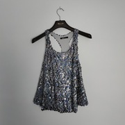 Top srebrna bluzka z cekinami