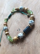 Bransoletka Natura,perydot,jaspis,turmalin