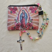 różaniec kolorowy duży z Guadalupe+etui